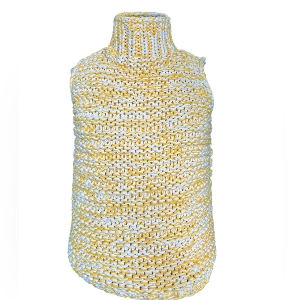 Lafayette 148 yellow and white knit sweater size large. - Picture 2 of 13